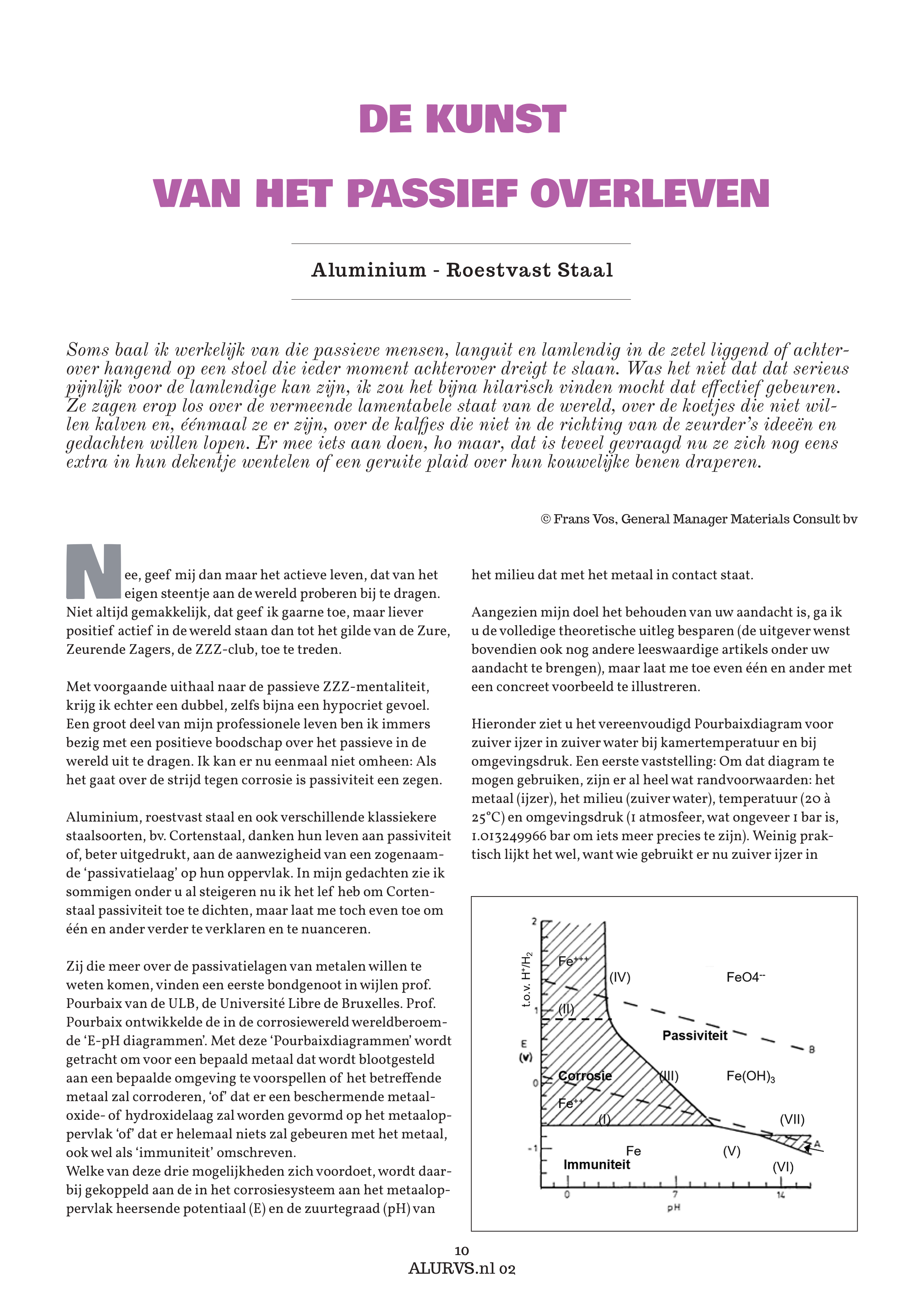 De kunst van het passief overleven, ALURVS.nl, 02-2021